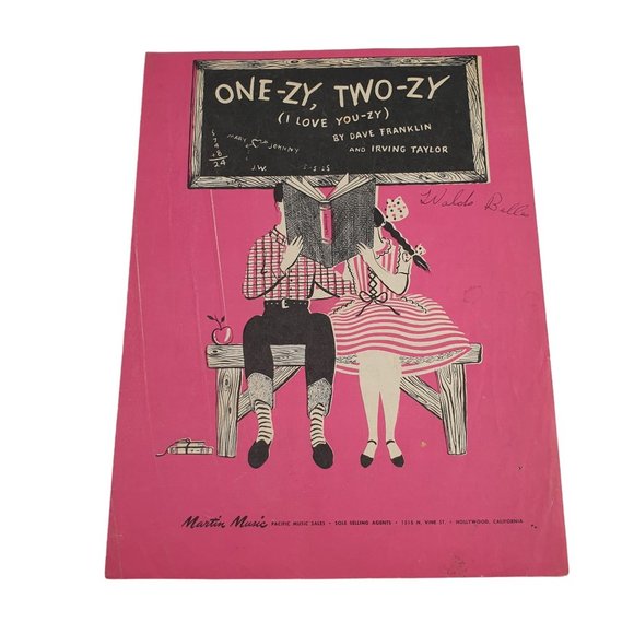 Vintage Sheet Music 1946 One-zy Two-zy I Love You-zy Piano Voice Easy Listening - Picture 1 of 5